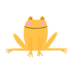 Cute Yellow Frog Hand-drawn Vector Illustration