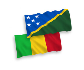 Flags of Solomon Islands and Mali on a white background