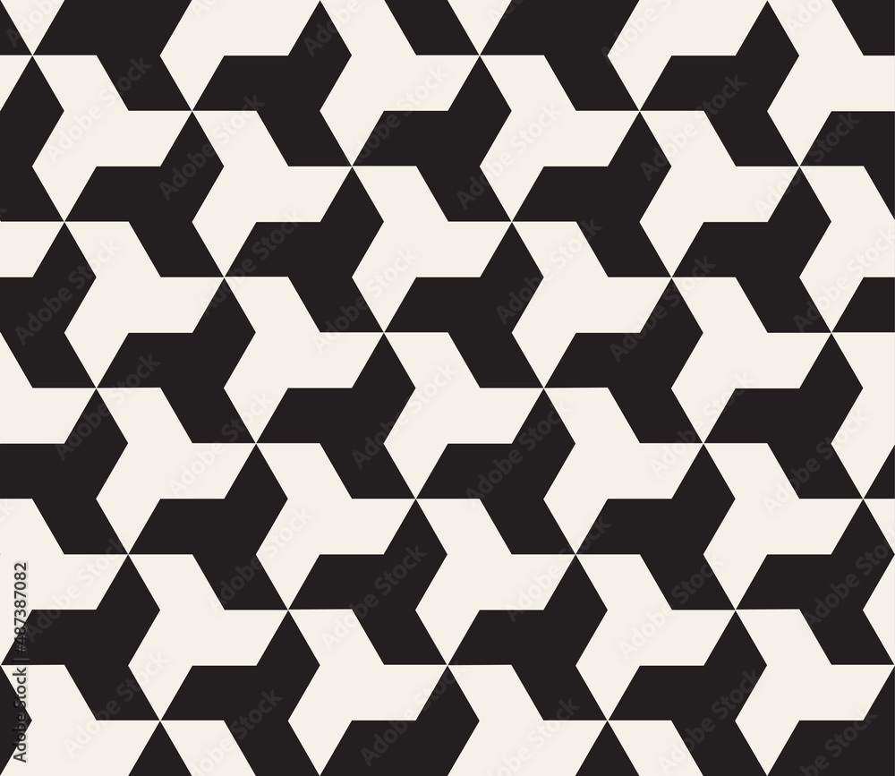 Wall mural vector seamless pattern. repeating abstract geometric elements. stylish monochrome background design