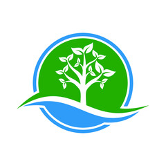 Nature Life Logo can be use for icon, sign, logo and etc