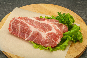 Raw pork meat neck steack