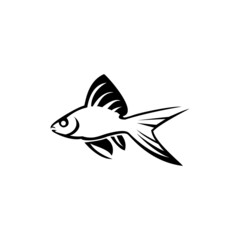 chef fish logo, logo illustration, ornamental fish suitable for pet shops