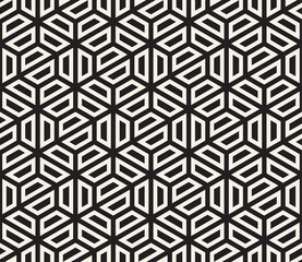 Vector seamless pattern. Repeating abstract geometric elements. Stylish monochrome background design.