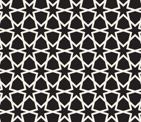 Vector seamless pattern. Repeating abstract geometric elements. Stylish monochrome background design.