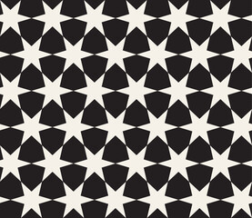 Vector seamless pattern. Repeating abstract geometric elements. Stylish monochrome background design.