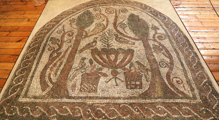 Mosaic floor. Roman mosaic in the oldest city in Europe. Depiction, civilisations