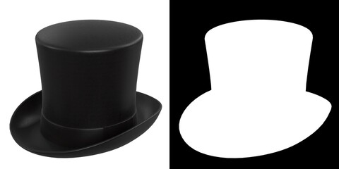 3D rendering illustration of a top hat