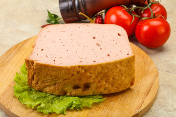 Homemade baked traditional meat loaf
