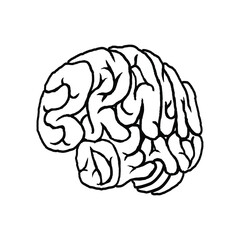 brain dead on white background Design element for logo, poster, card, banner, emblem, t shirt. Vector illustration.