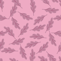 Oak leaf seamless pattern. Plant background.