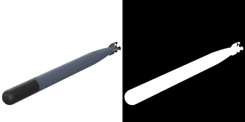 3D rendering illustration of a torpedo weapon - obrazy, fototapety, plakaty
