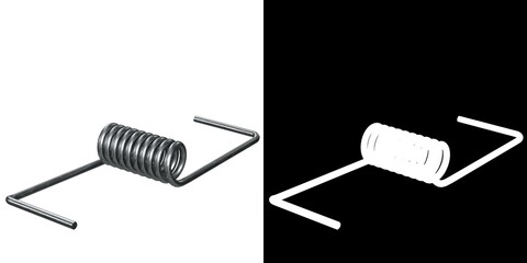 3D rendering illustration of a torsion spring