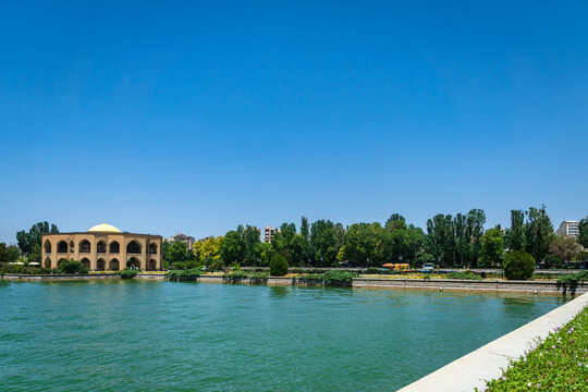 El Golu park in Tabriz, East Azerbaijan province, Iran. El Golu park is a popular park for the locals and visitors in Tabriz.