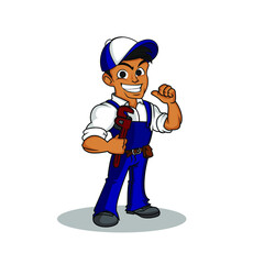 Mechanic Mascot cute Character Logo 