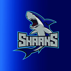 shark mascot logo gaming esports  vector 