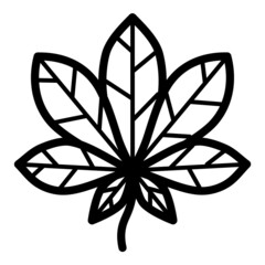 Chestnut Leaf Flat Icon Isolated On White Background