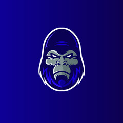 haed gorilla mascot logo gaming esports 