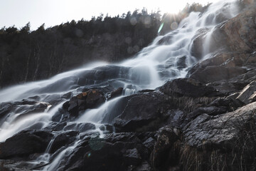 waterfall in the mountains