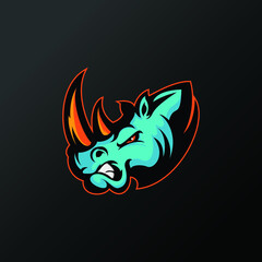 rhinoceros mascot logo esports gaming 