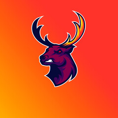 deer head mascot logo gaming esprts 