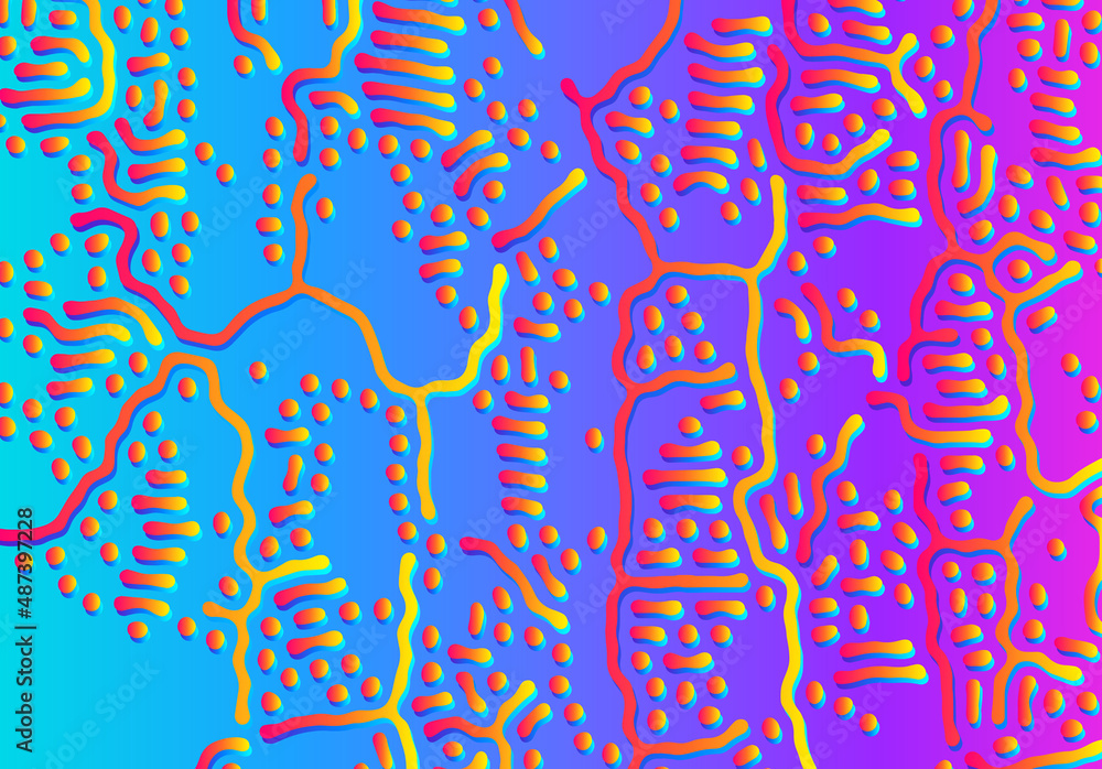 Leinwandbilder abstract background with optical illusion generative pattern and vibrant fluid psychedelic colors