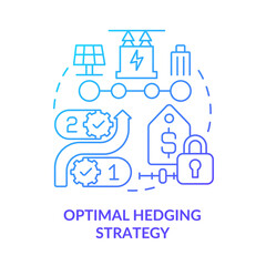 Fototapeta na wymiar Optimal hedging strategy blue gradient concept icon. Plan variety. Buying energy process. PPA work abstract idea thin line illustration. Isolated outline drawing. Myriad Pro-Bold fonts used