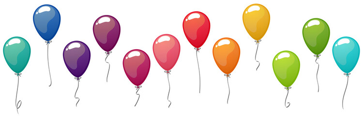 colored flying balloons collection