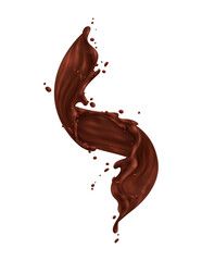 Realistic Chocolate Splash Composition