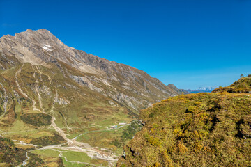 landscape in the ambiance of the reservoir Mooserboden in Kaprun in Salzburger Land in Austria