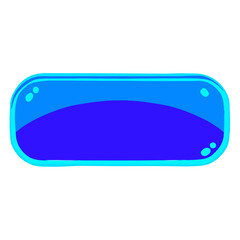 Rectangular elongated blue button, vector illustration