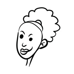 Cute cartoon face of a human. Freehand line drawing vector illustration isolated on white background. EPS 10