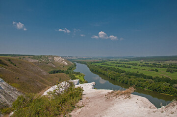 Don river panorama with white rocks