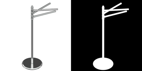 3D rendering illustration of a towel stand
