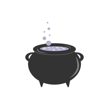 Potion cauldron.  Witches cauldron with potion