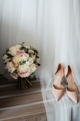 wedding shoes of the bride