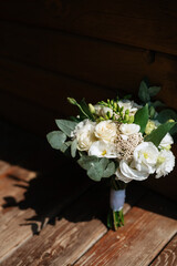 elegant wedding bouquet of fresh natural flowers