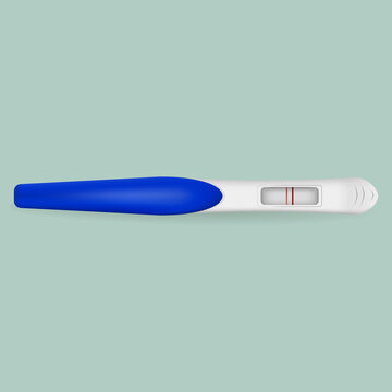 Positive pregnancy test. 3d vector illustration.