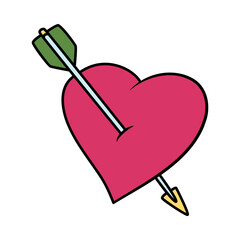Arrow Heart Tattoo Composition