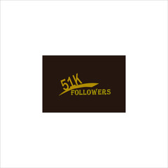 51k follower yellow brownish banner and vector art illustration
