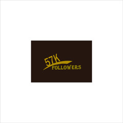 Naklejka na ściany i meble 57k follower yellow brownish banner and vector art illustration