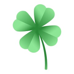 Clover.Lucky clover leaf, four isolated on white, for St. Patrick's