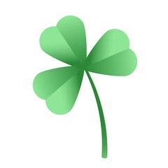 Clover.Lucky clover leaf, four isolated on white, for St. Patrick's