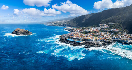 Aerial view of Garachico town in Tenerife, Canary Islands, Spain