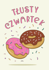 Tłusty Czwartek. Wektor. Ilustracja