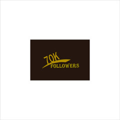 70k follower yellow brownish banner and vector art illustration