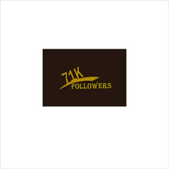 71k follower yellow brownish banner and vector art illustration