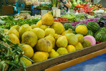 Mountains of fruits at a market in northern Thailand