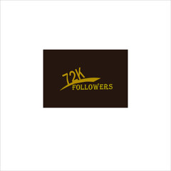Naklejka na ściany i meble 72k follower yellow brownish banner and vector art illustration