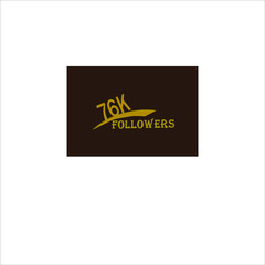 76k follower yellow brownish banner and vector art illustration