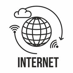 Internet, Global connection and navigation technology concept. Global network connection. World map point and line composition concept of global business.